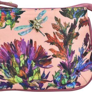 Zip Travel Pouch-Wanderlust Collection-Nylon Fabric with Leather Trim and Artwor